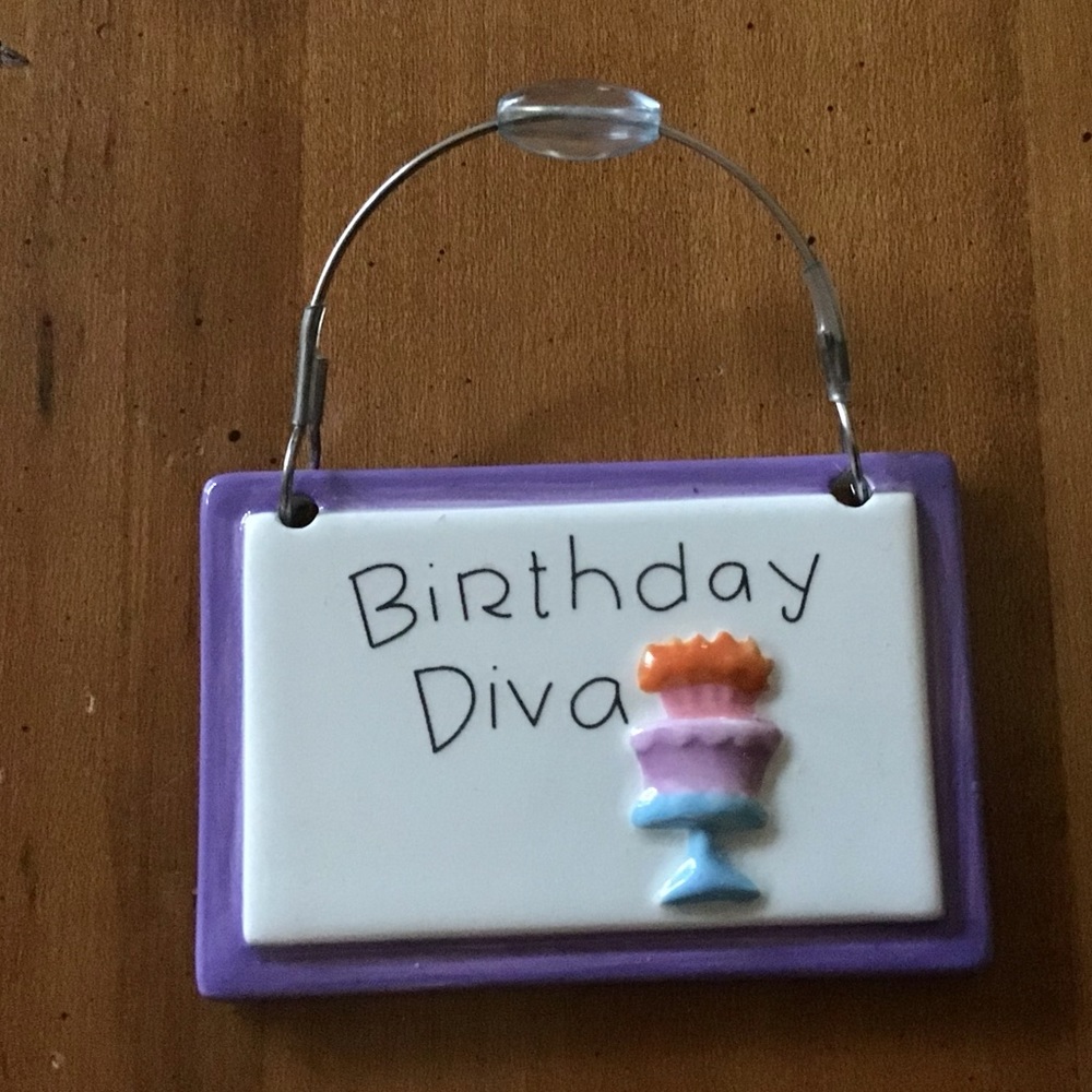 NWT Department 56 Ceramic gift Label, so cute.  "Birthday Diva"